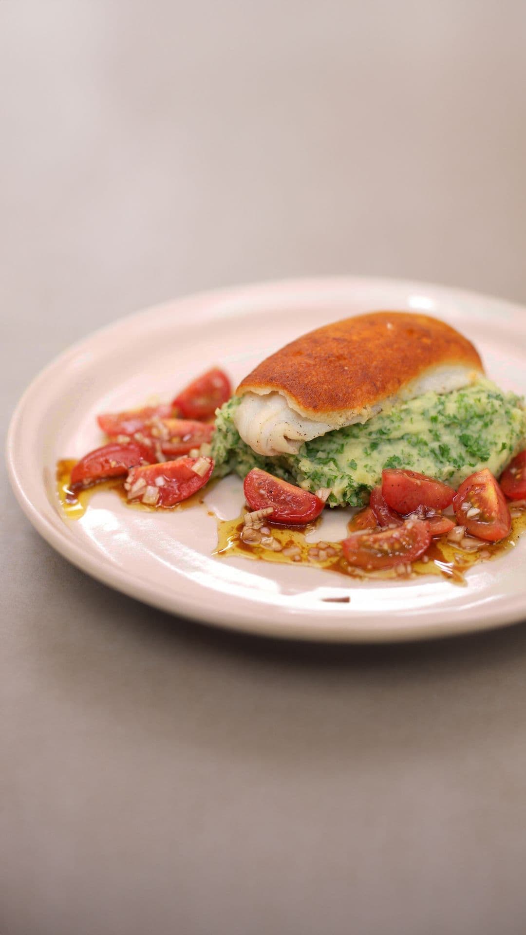 Krokante pladijsfilets met peterseliepuree 