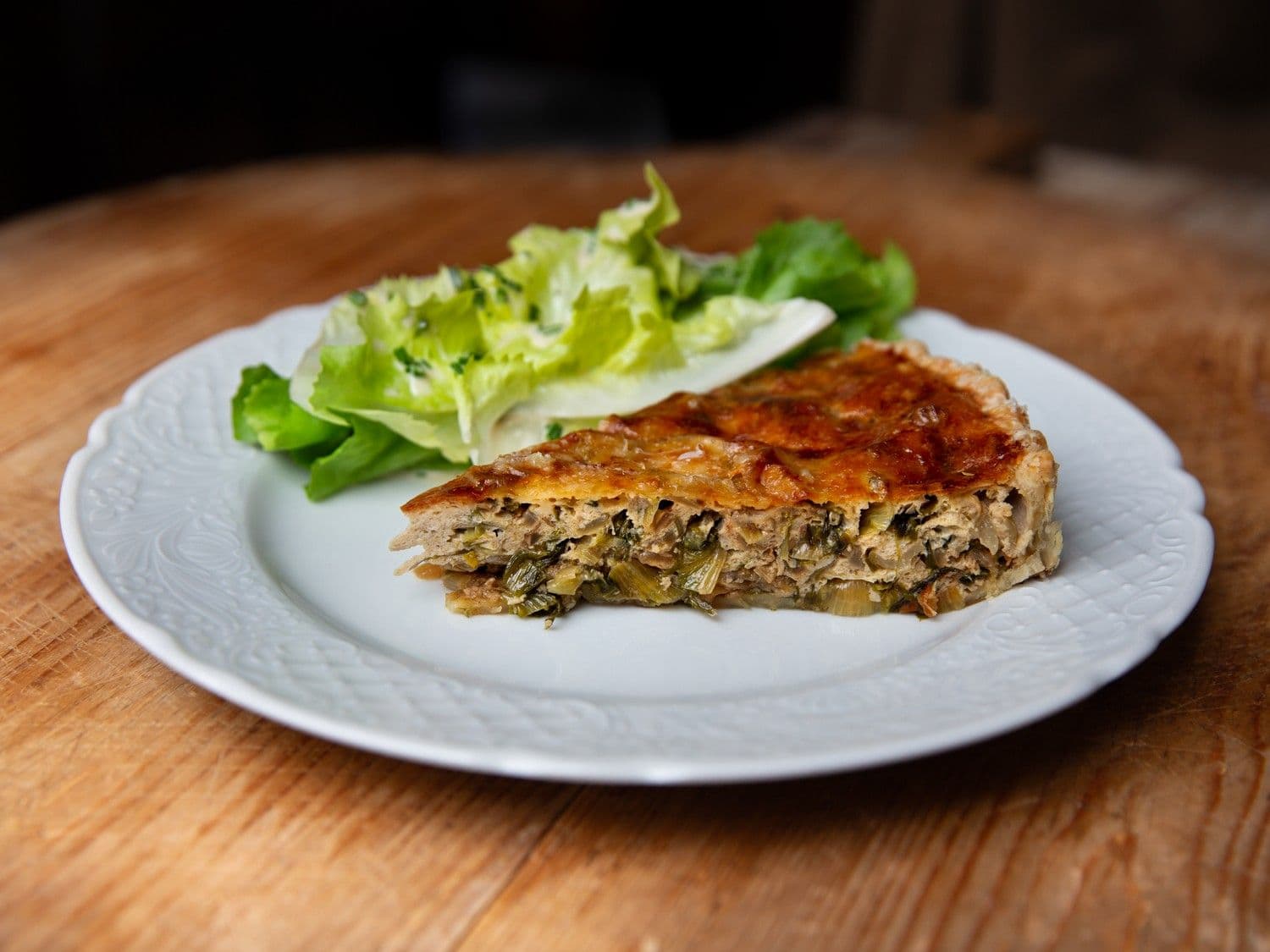 Quiche met andijvie, ui en schapenkaas