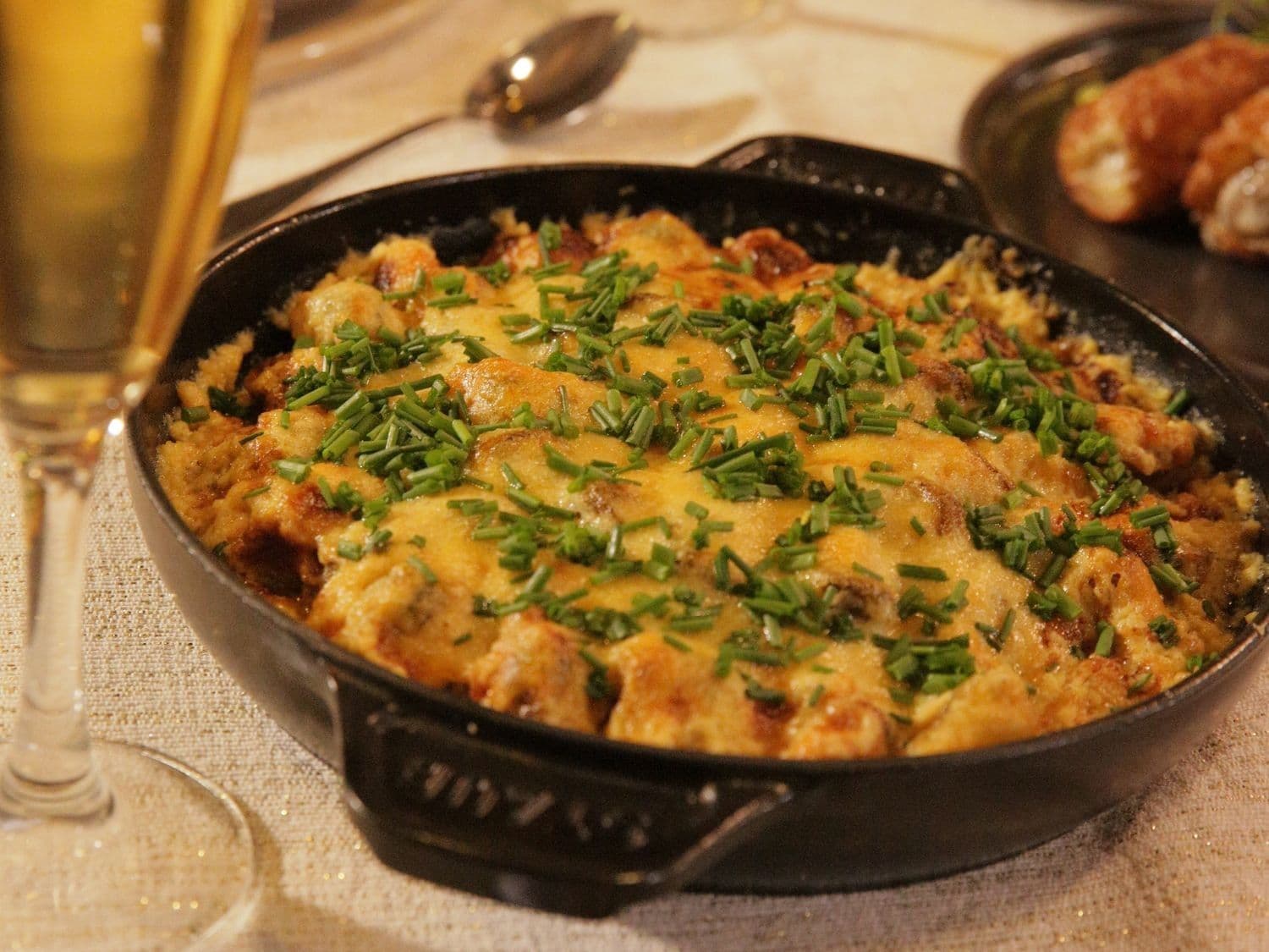 Gegratineerde mosselen met pastis