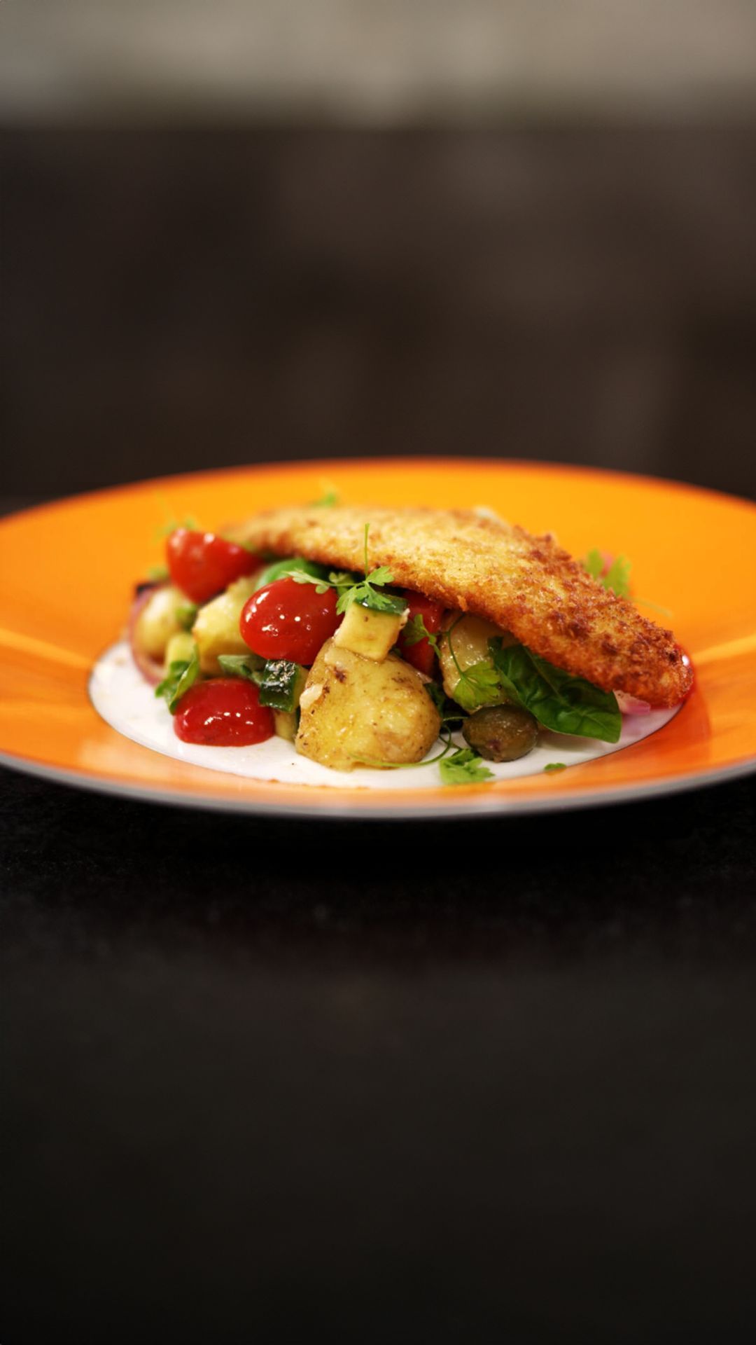 Pladijsfilets met aardappelsalade