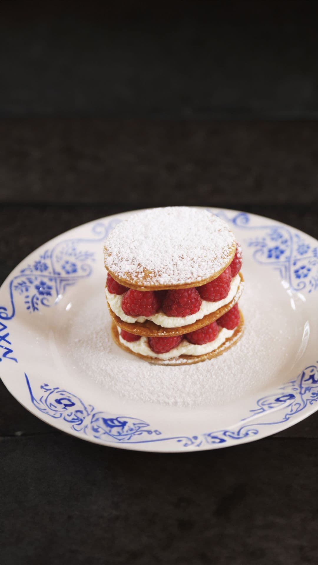 Millefeuille met mascarpone en frambozen