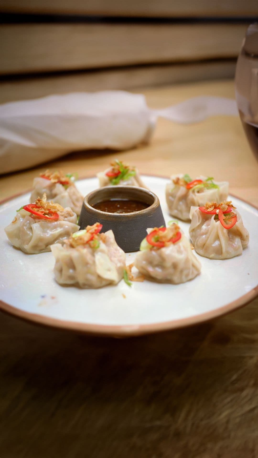 Dim sum met varkensvlees en scampi