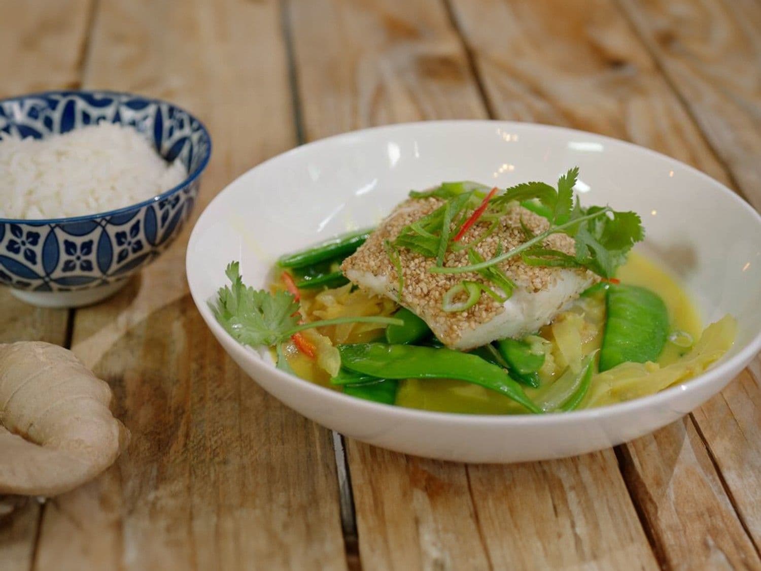 Schelvis met zooi van venkel en wasabi