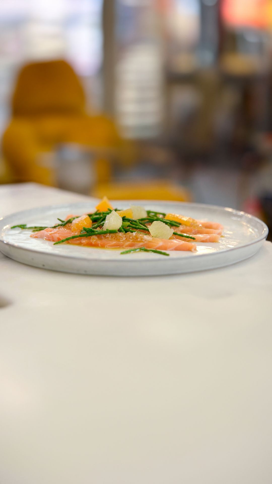 Carpaccio van zalm met citrusvinaigrette