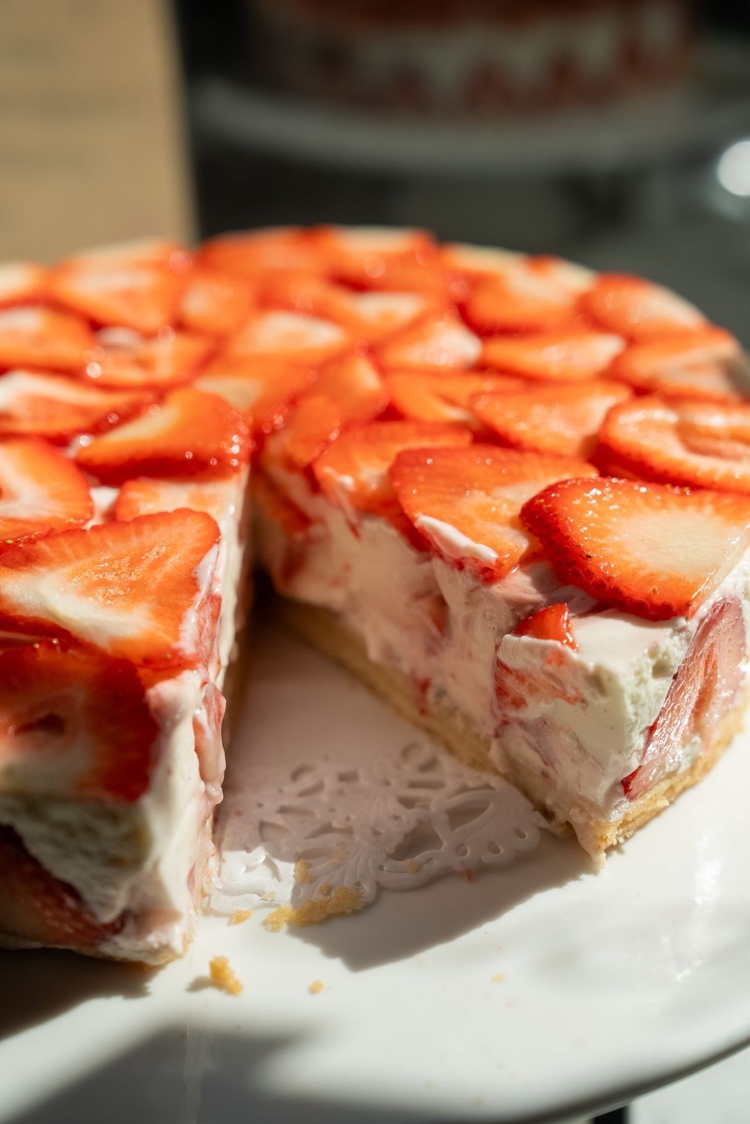 Cheesecake met aardbeien