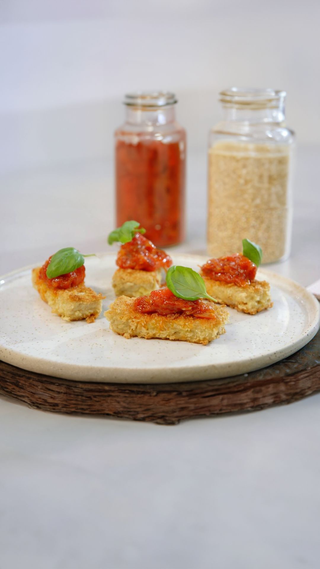 Havercakejes met paprika-tomatenchutney