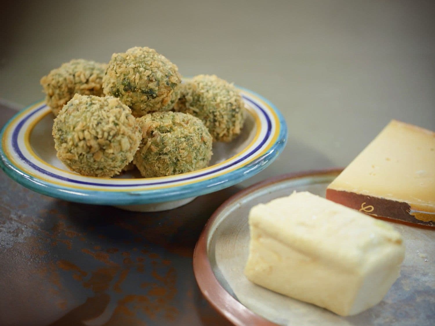 Arancini met Hervekaas en palmkool