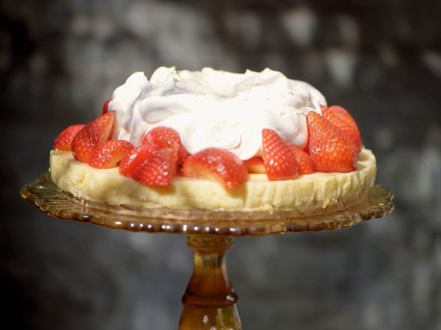 Aardbeientaart met karnemelkpudding
