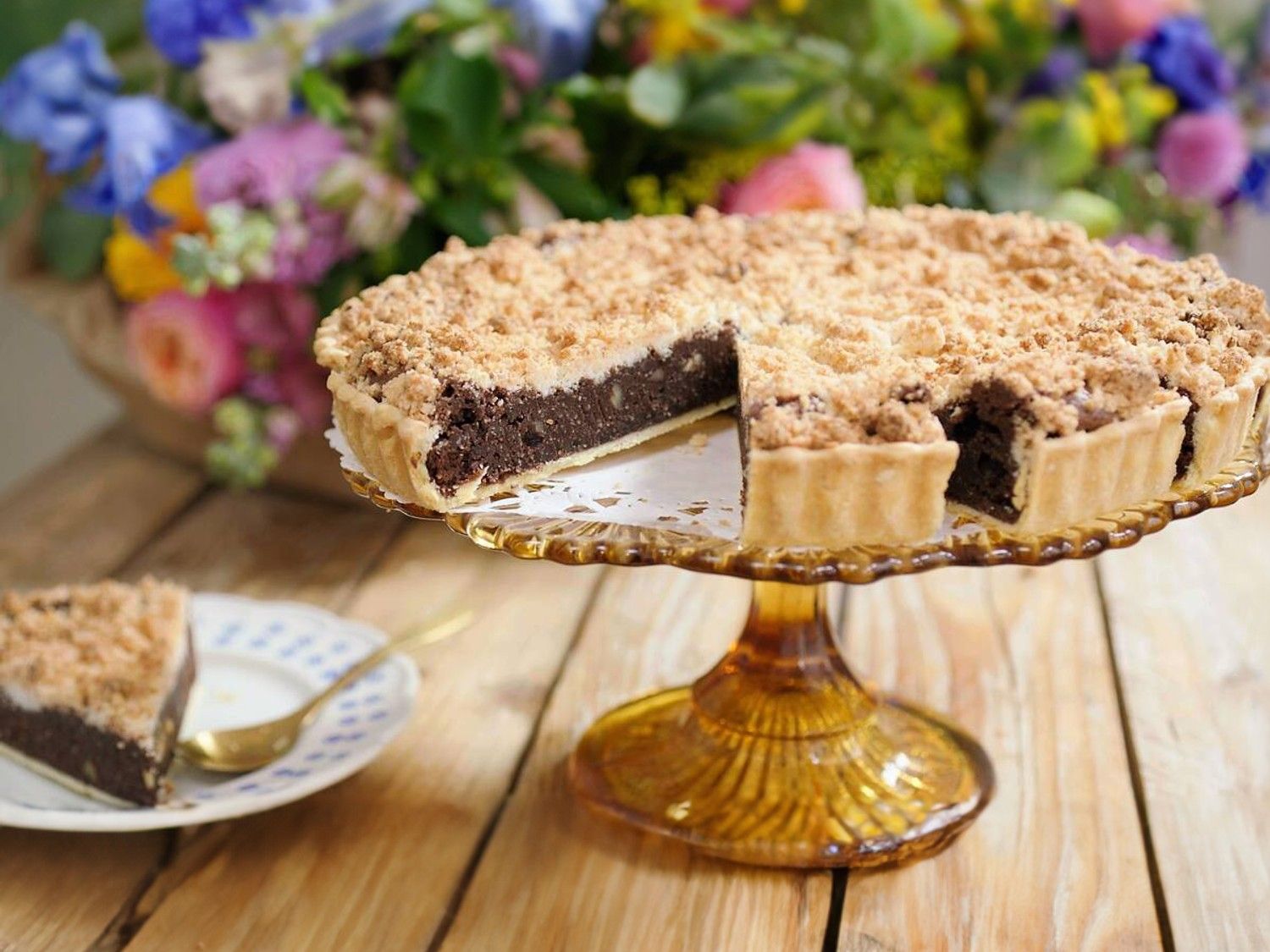 Chocoladetaart met kokos en pecannoten 