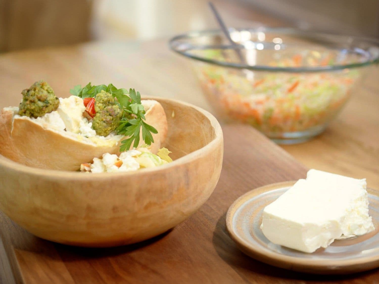 Vegetarische pita met bulgur en currysaus