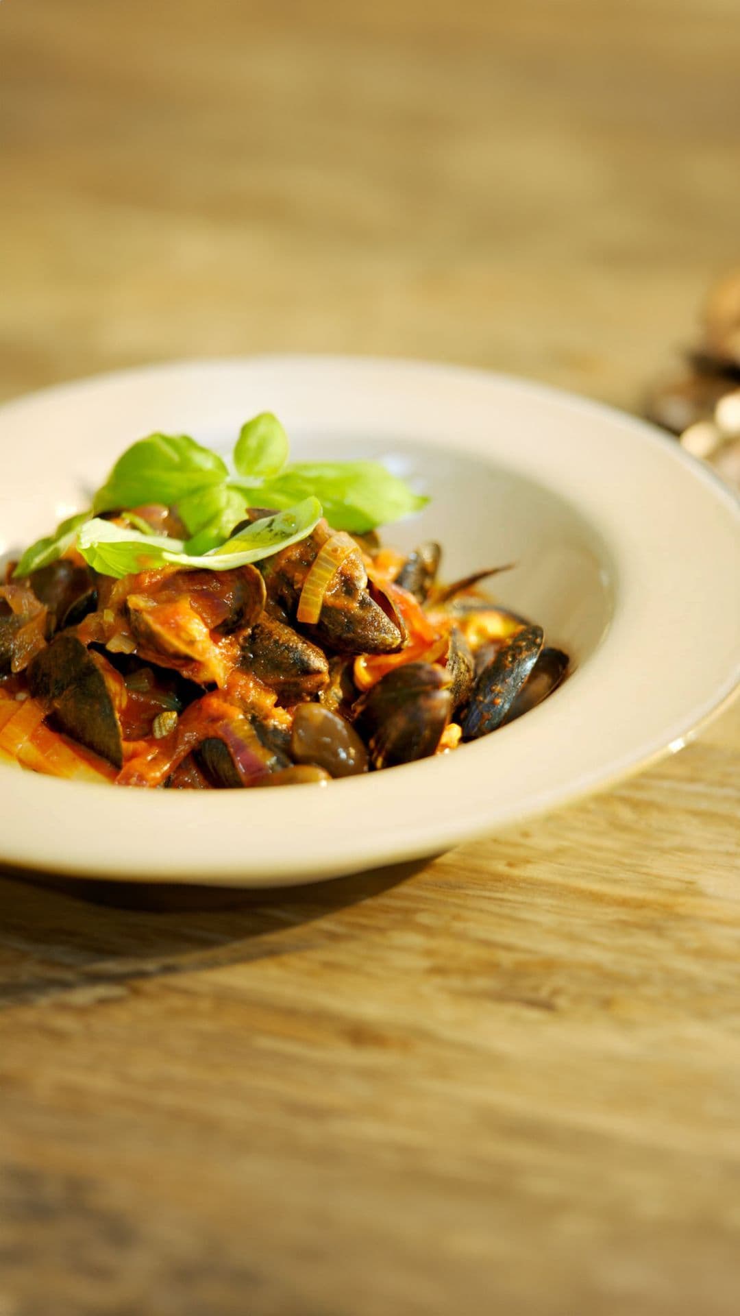 Pittige pasta met mosselen