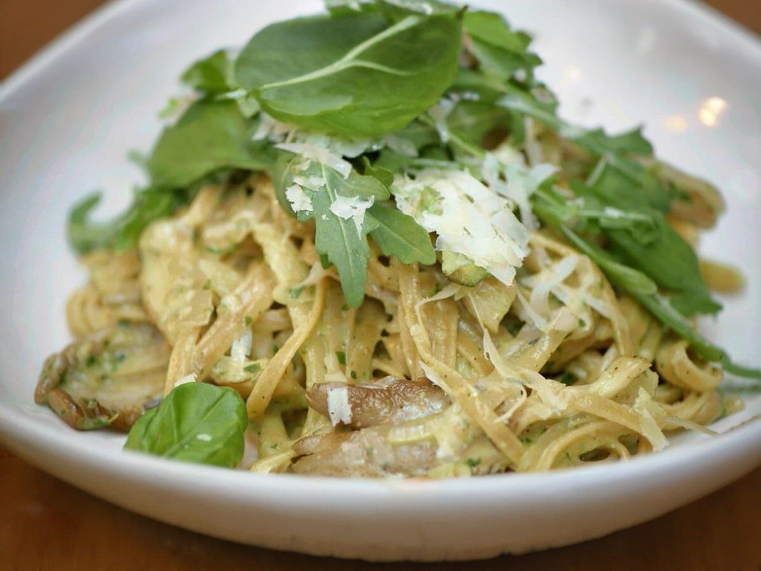 Pasta pesto met oesterzwammen
