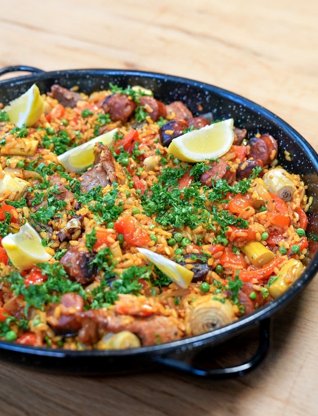 Arroz met secreto en chorizo