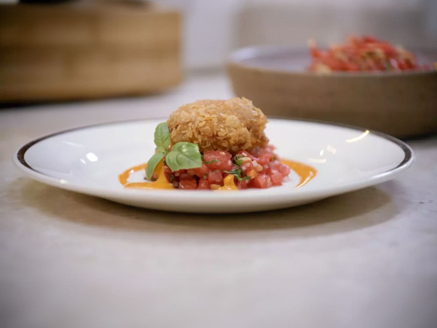 Tartaar van Coeur de Boeuf met chorizokroket en verse chorizomayonaise