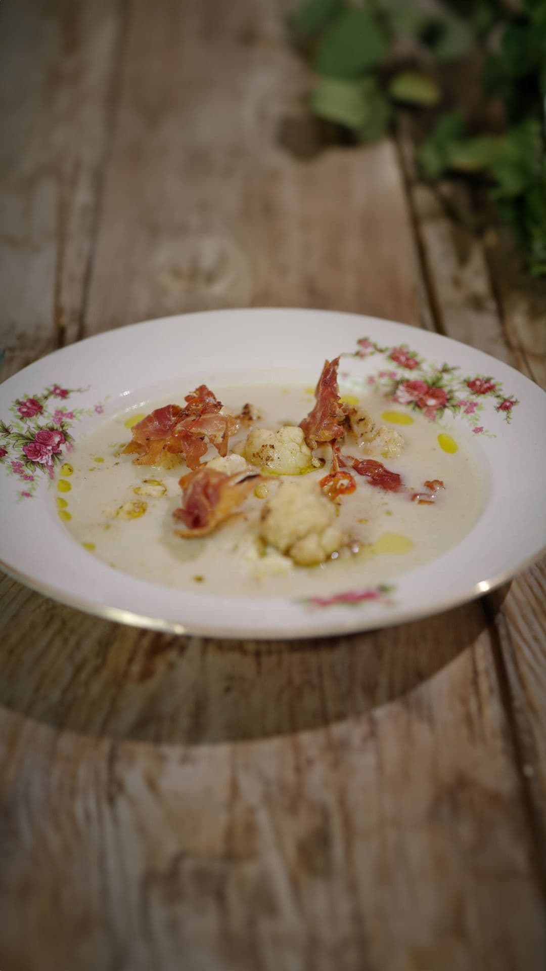 Bloemkoolsoep met pancetta