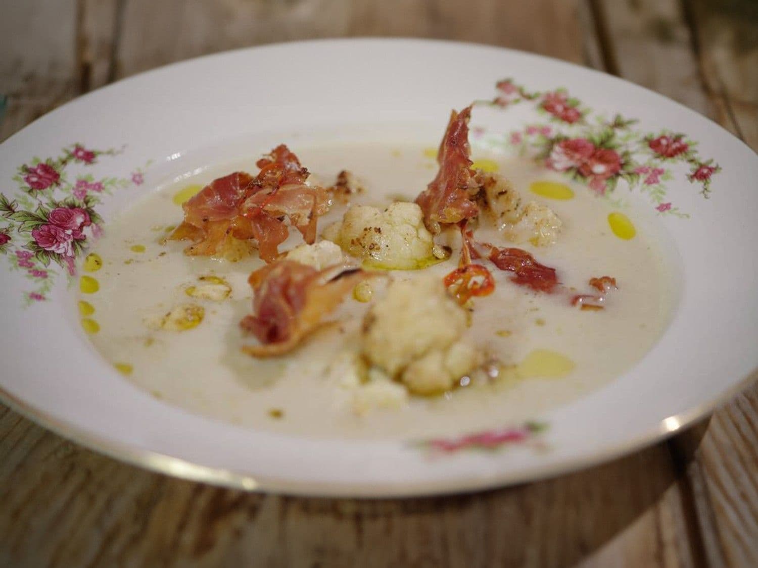 Bloemkoolsoep met pancetta