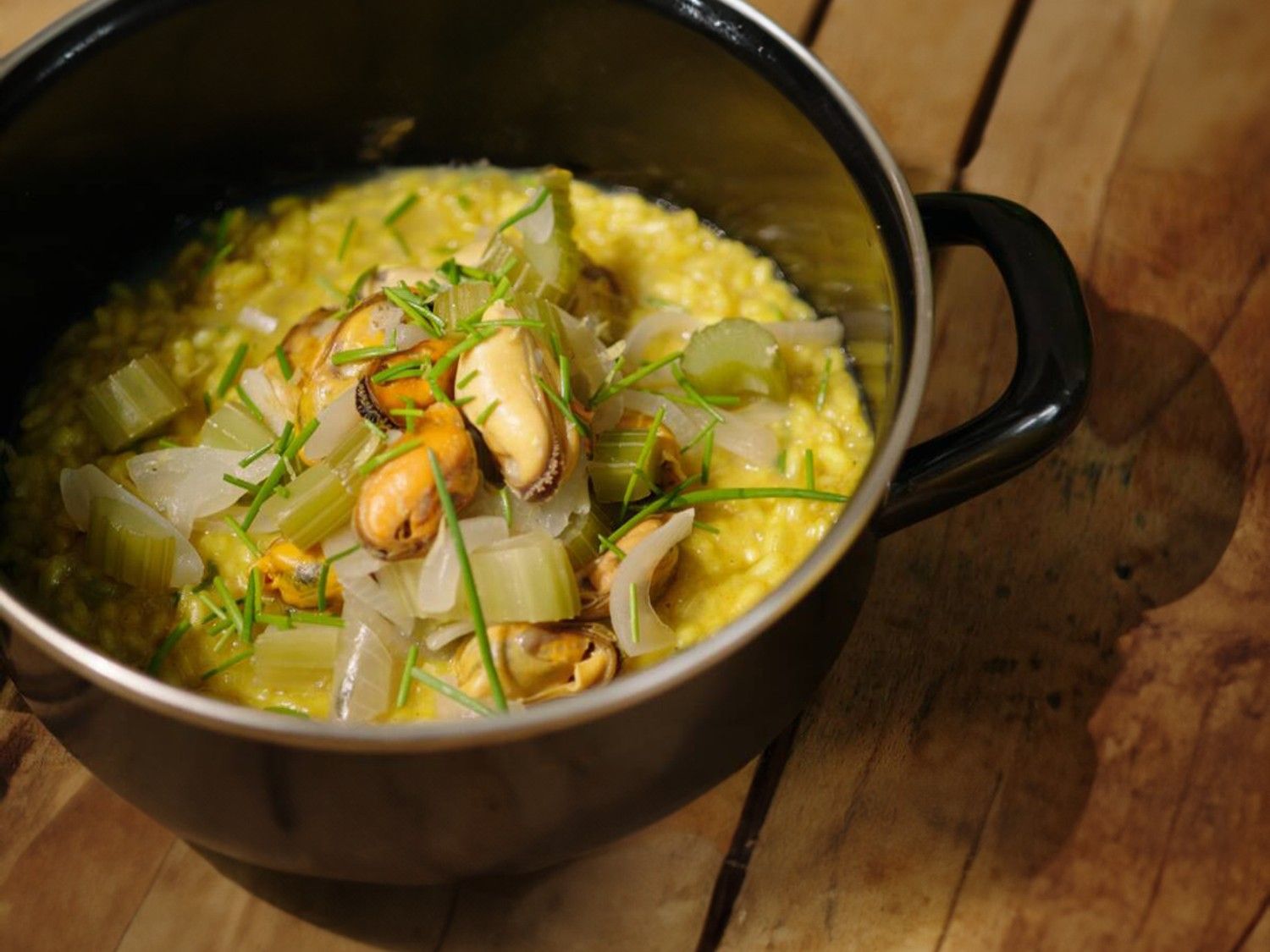 Curryrisotto met mosselen