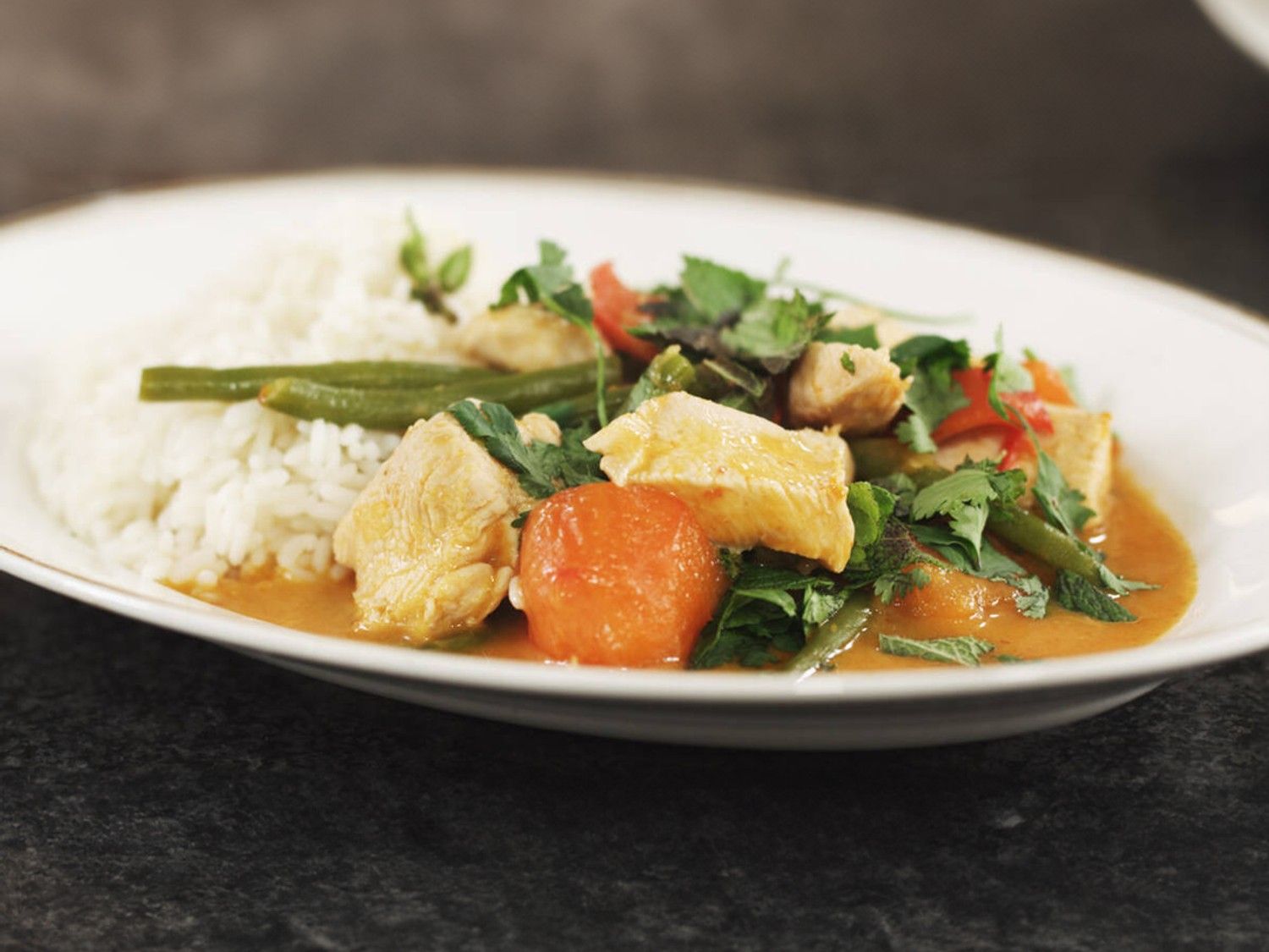 Thaise rode curry met kip