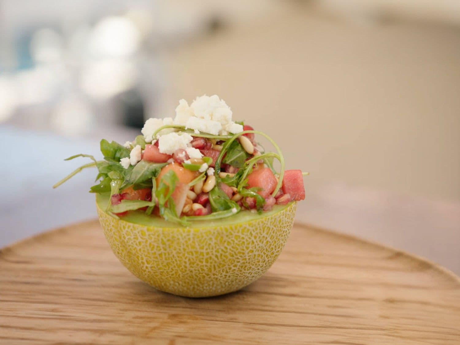 Gevulde meloen met bellota en feta