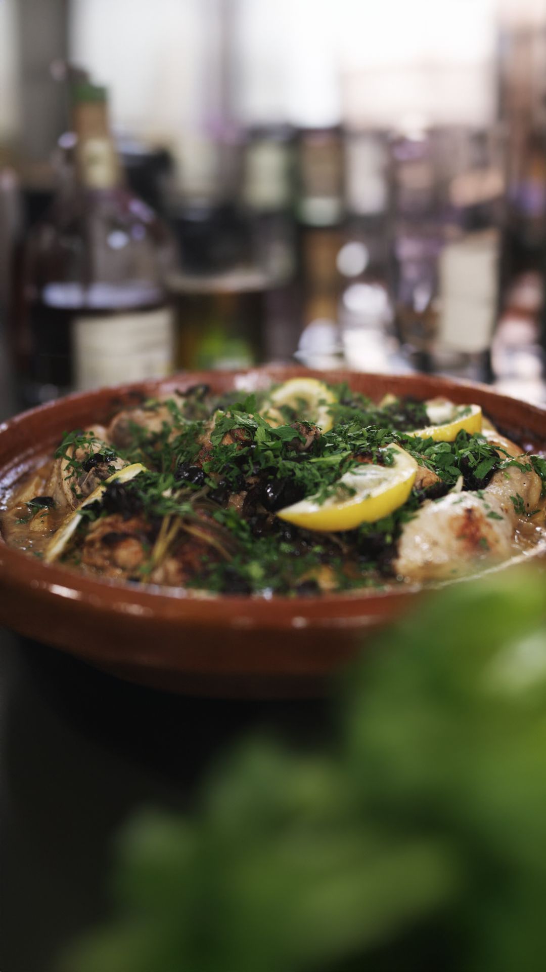 Tajine van kip met citroen en olijven