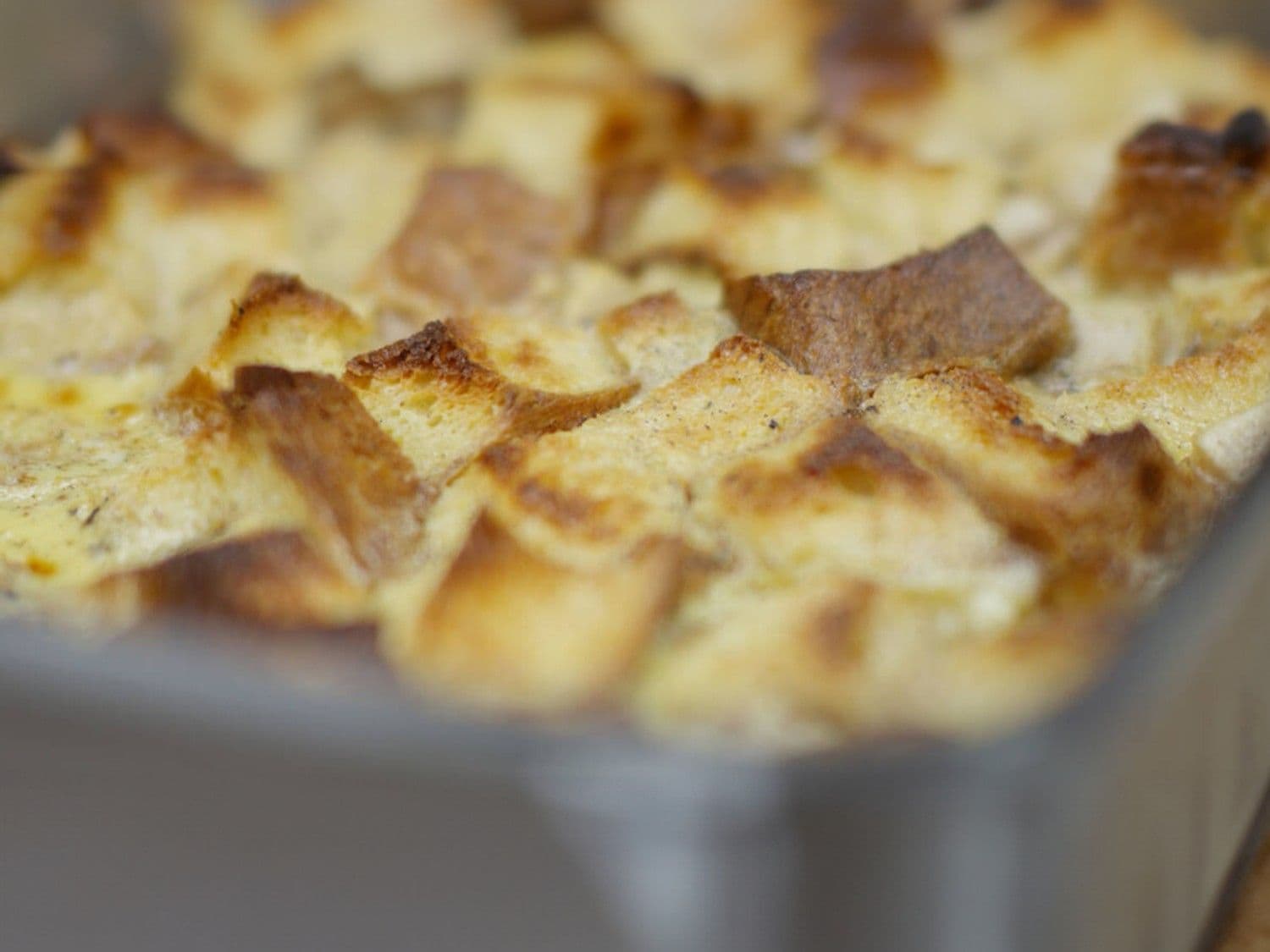 Flan met briochebrood en peer