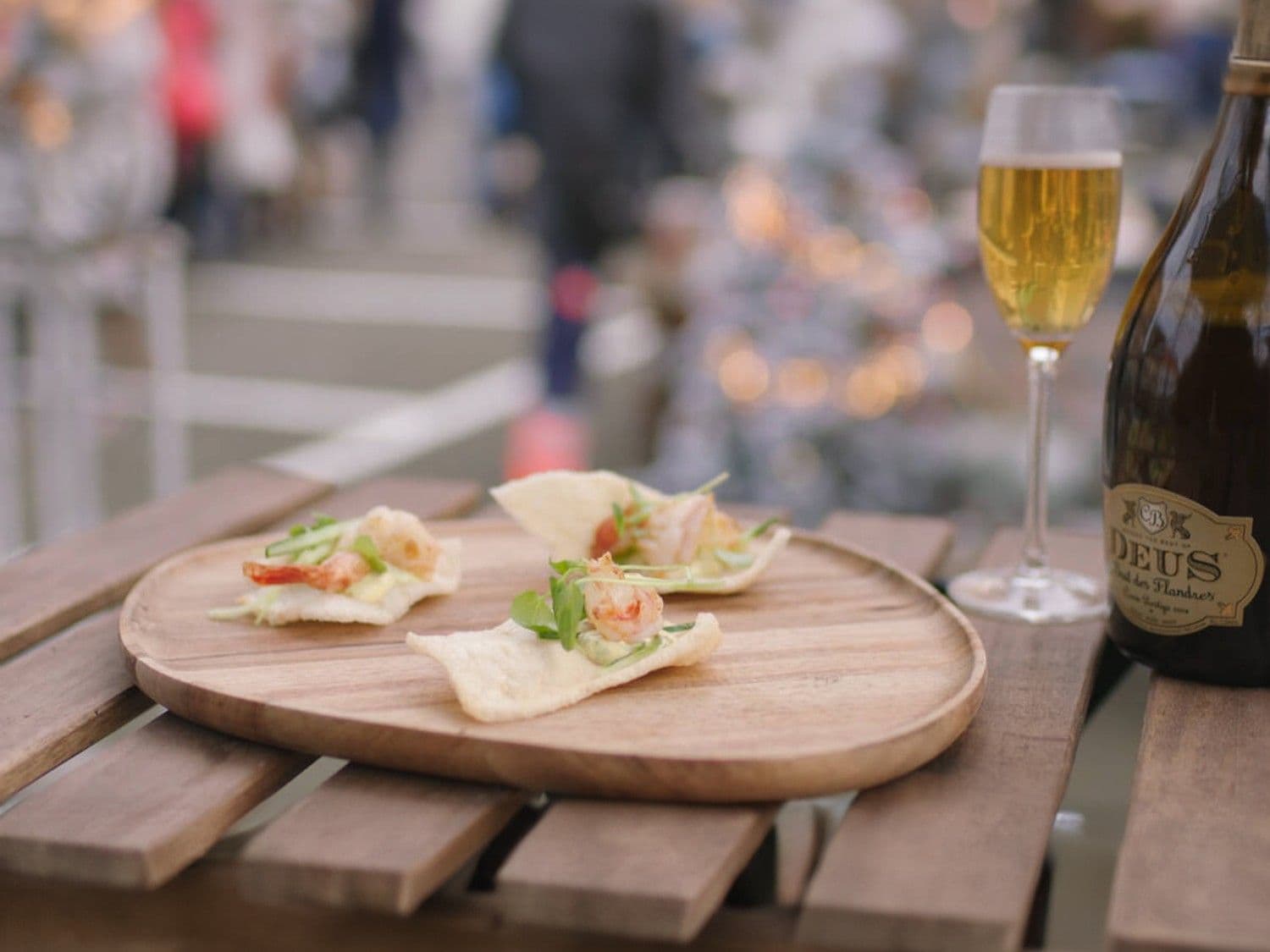 Scampi bearnaise met gepekelde komkommer