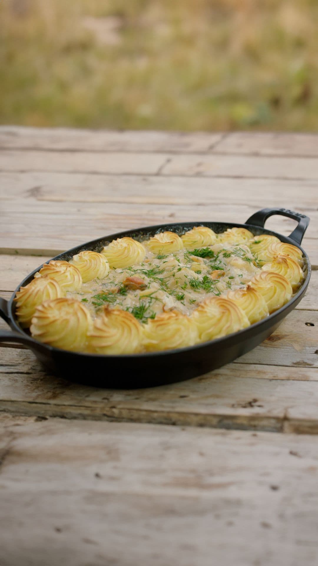 Zeewolf met venkel, mosselen en pommes duchesse