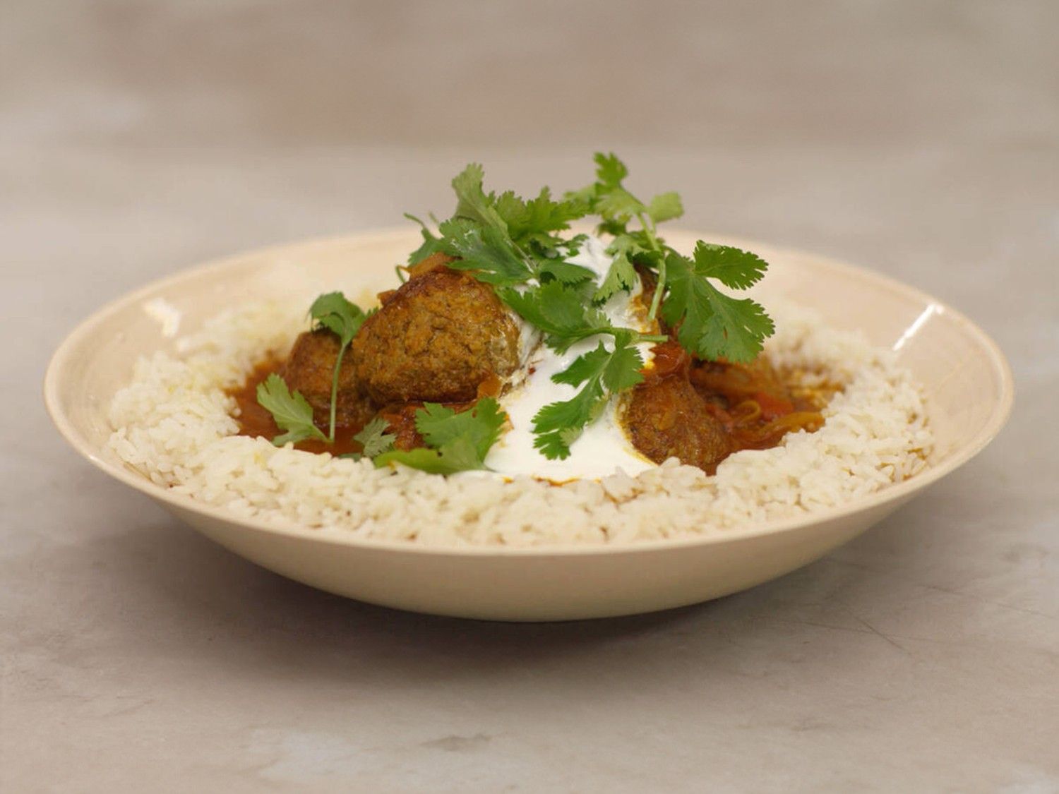 Indische gehaktballen met rijst