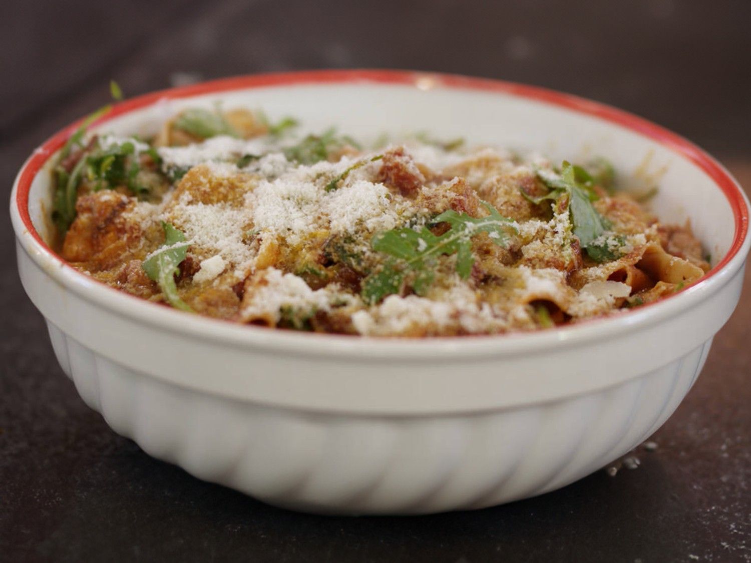 Pappardelle met gegrilde kip en chorizo