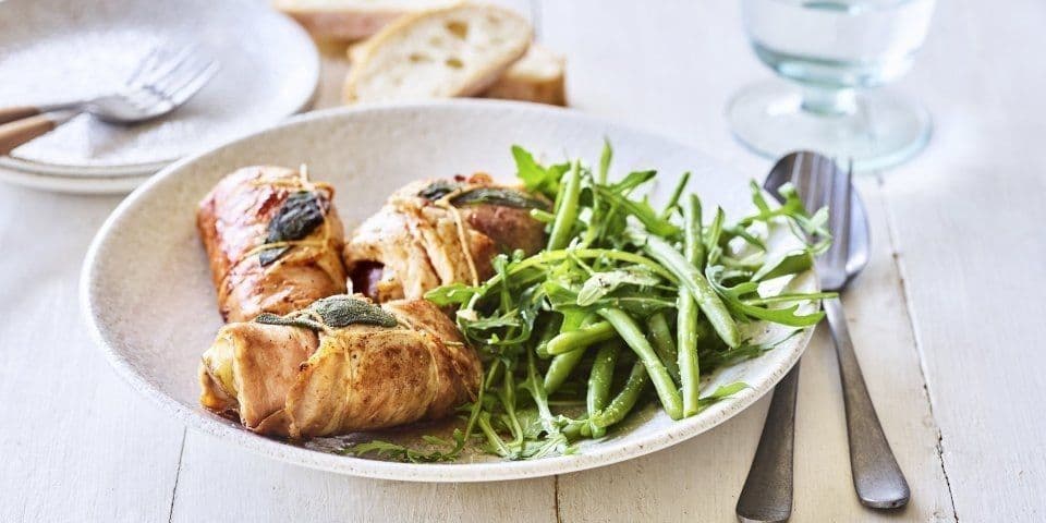 Involtini met peer en geitenkaas