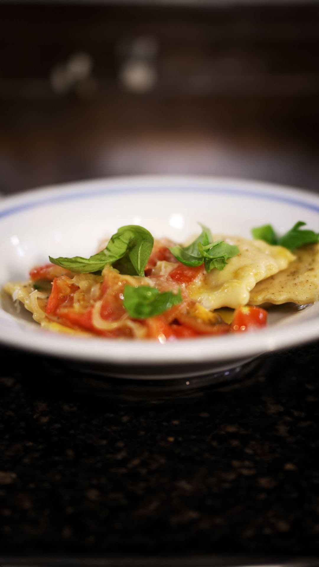 Ravioli met ham en geitenkaas