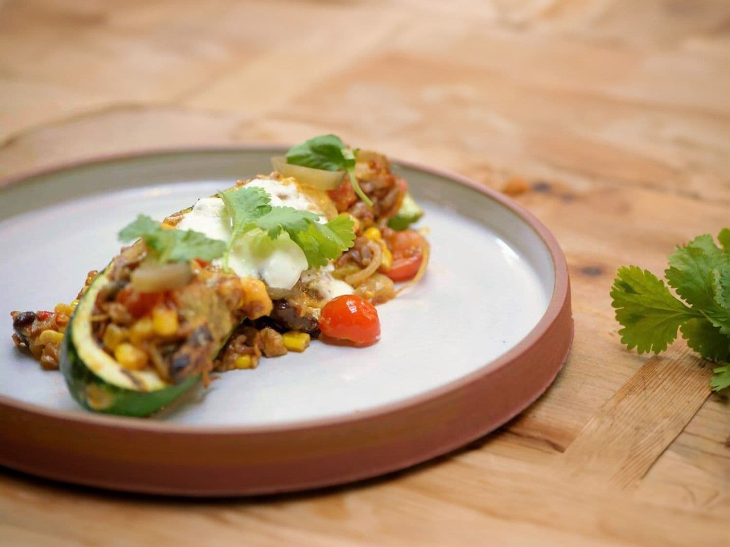 Mexicaans gevulde courgettes