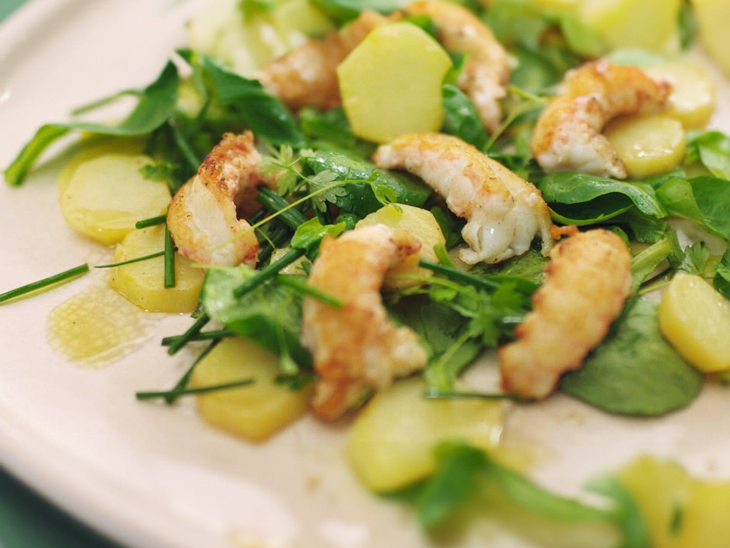 Langoustine met gekonfijte aardappel