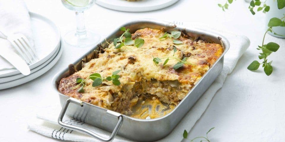 Lasagne met witloof, pompoen en gehakt