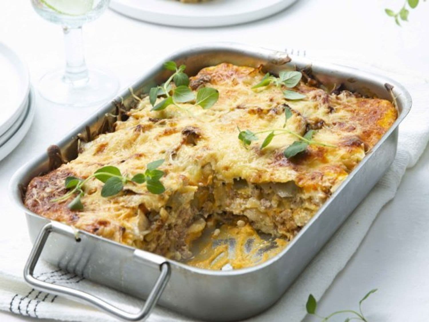 Lasagne met witloof, pompoen en gehakt