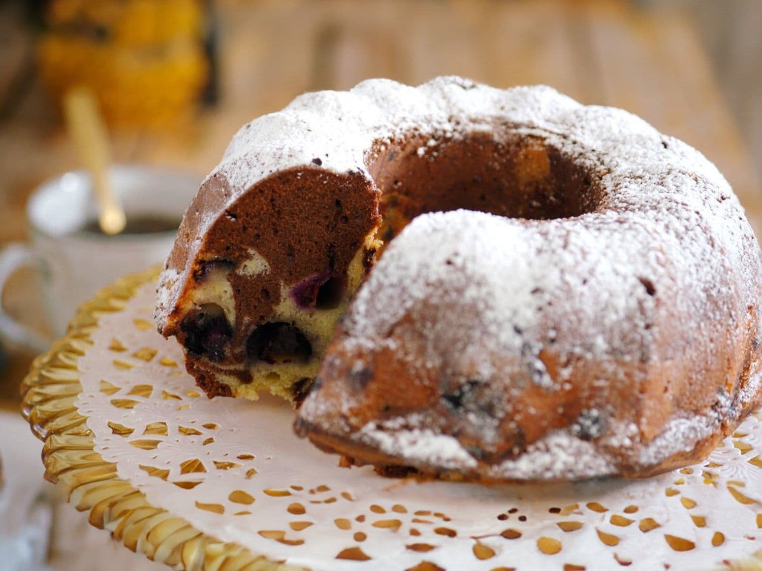 Tulbandcake met blauwe bessen