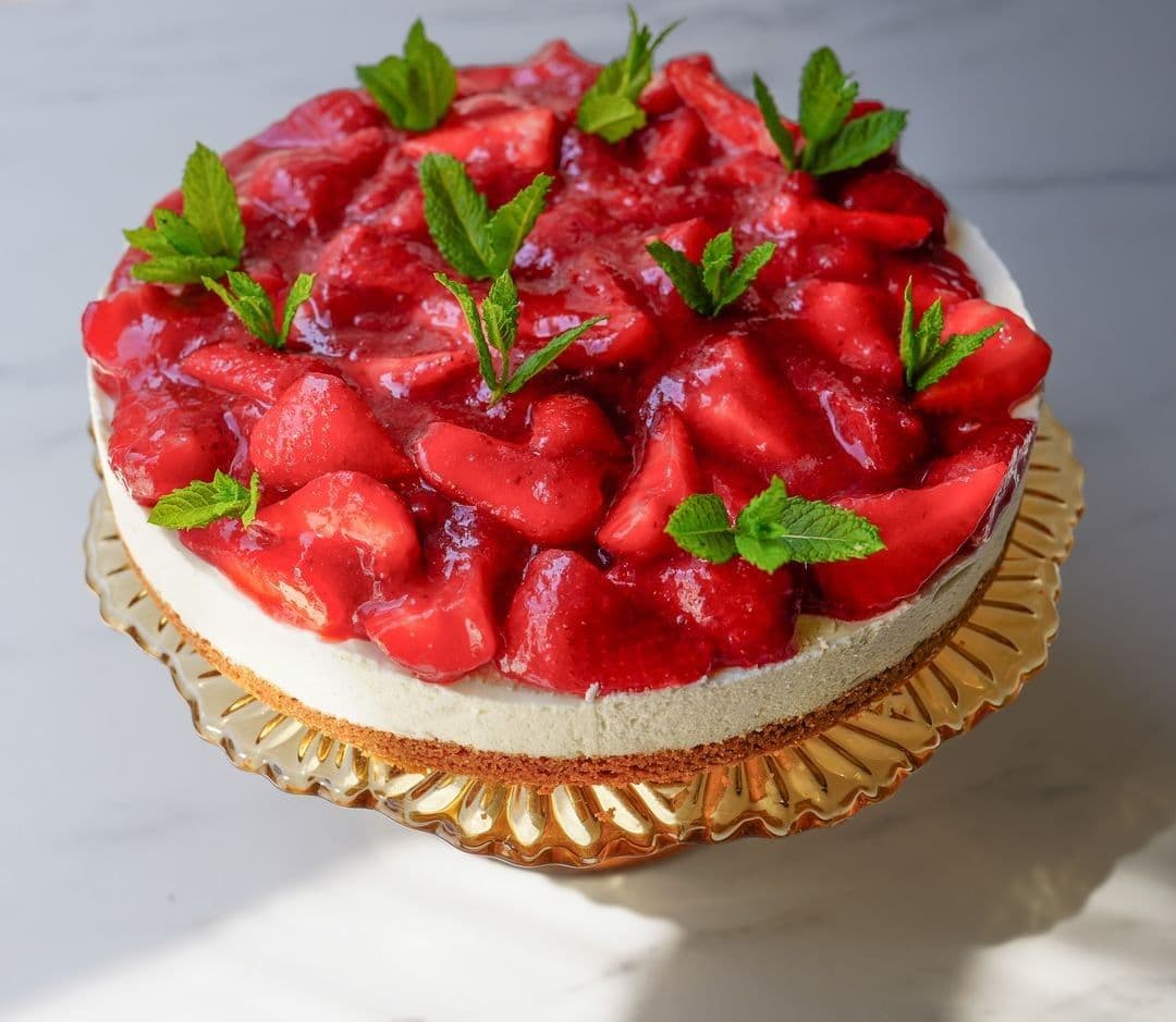 Aardbeientaart met roomkaas