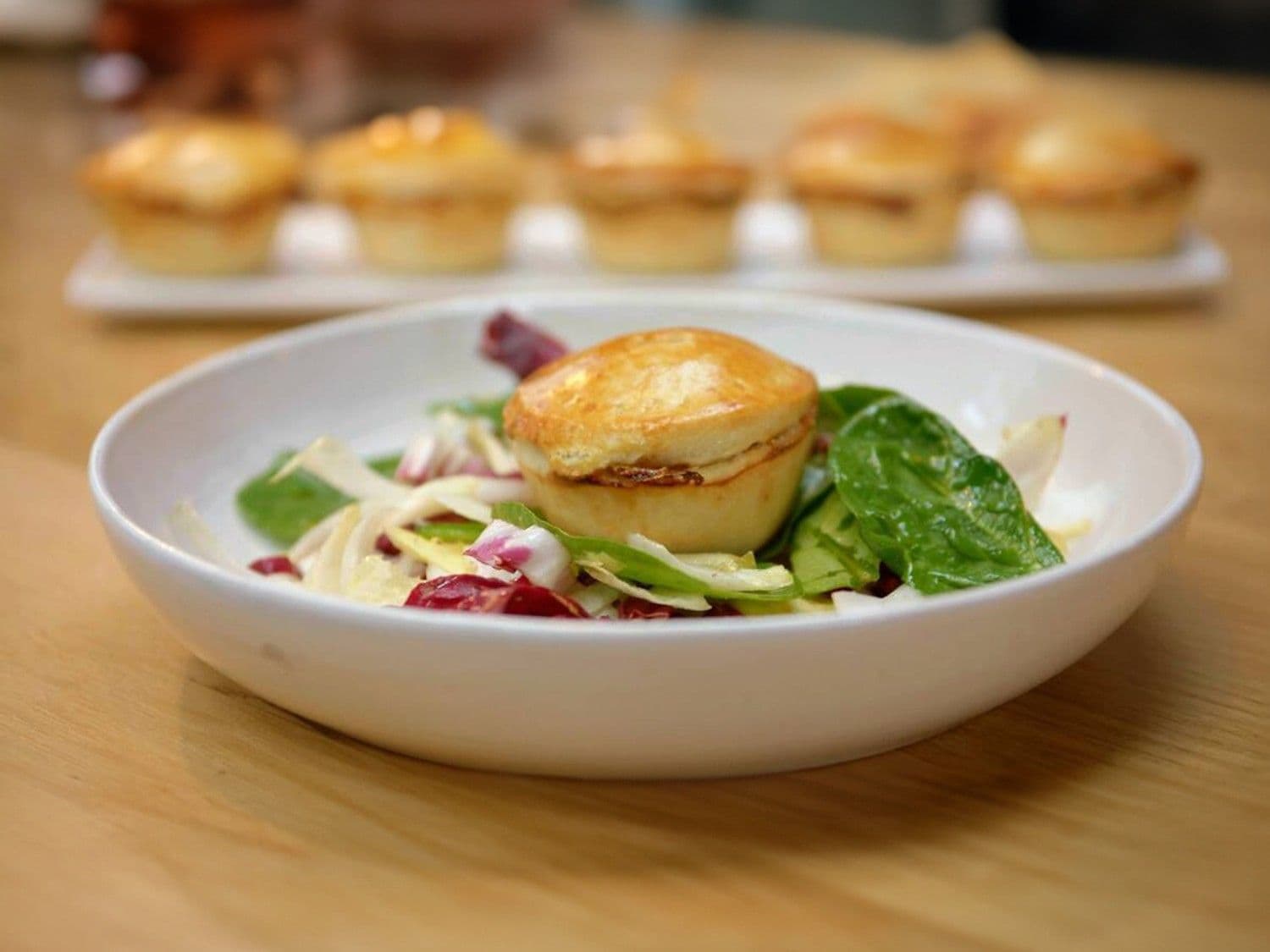 Taartje met witloof, cheddar en spek