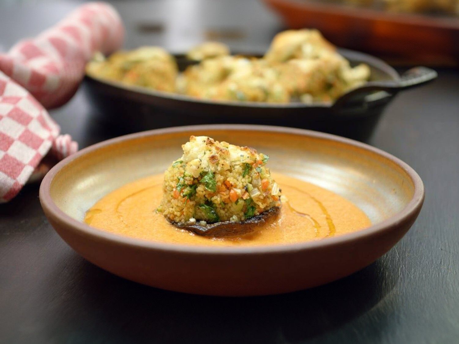 Gevulde portobello's met couscous