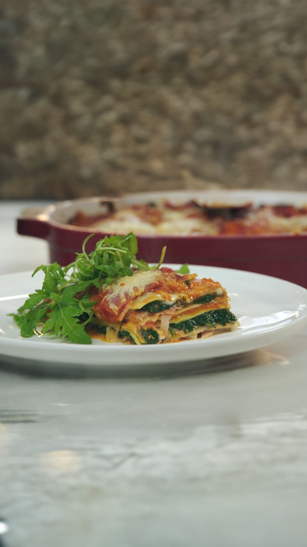 Lasagne met ham en spinazie