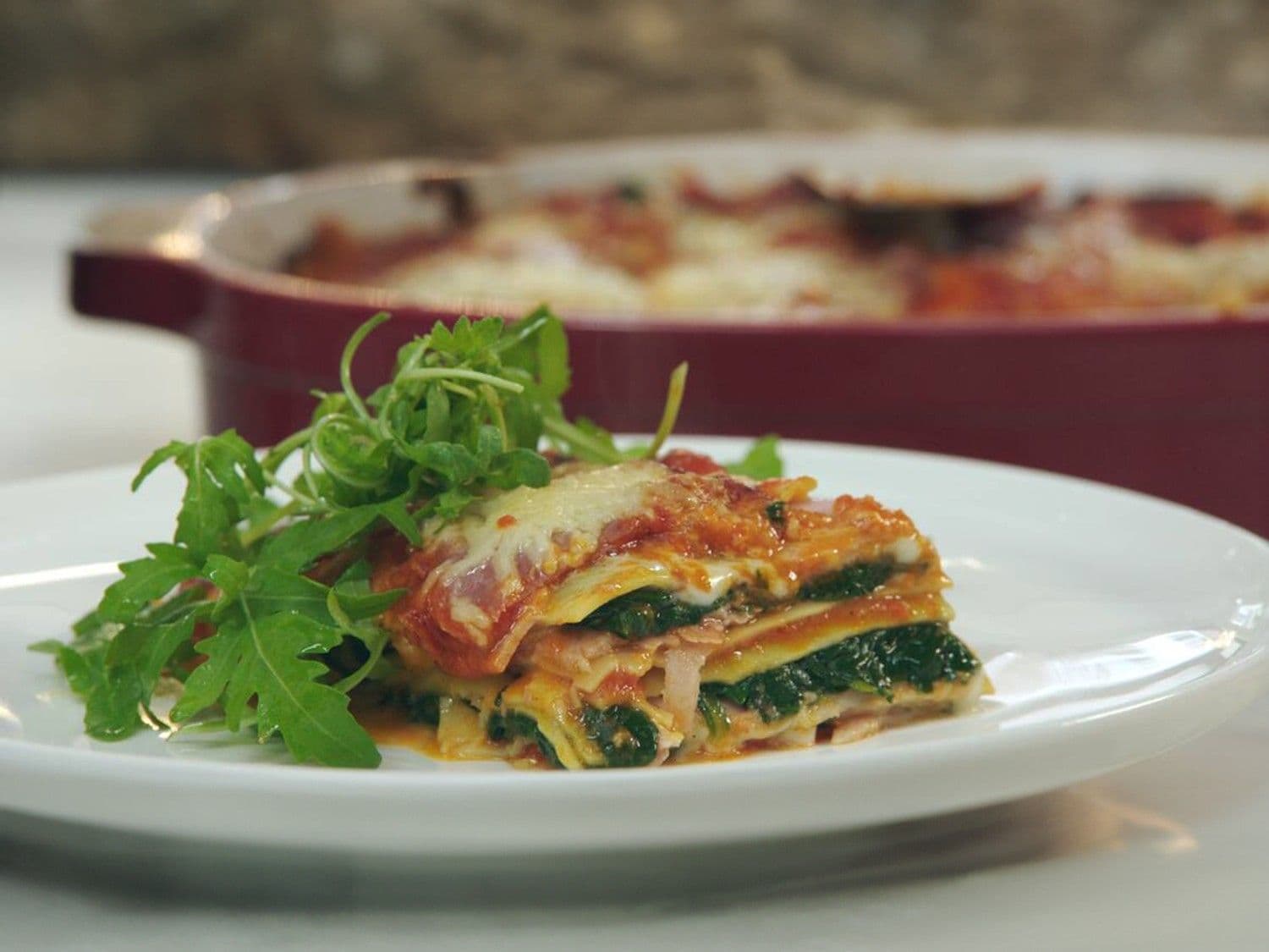 Lasagne met ham en spinazie