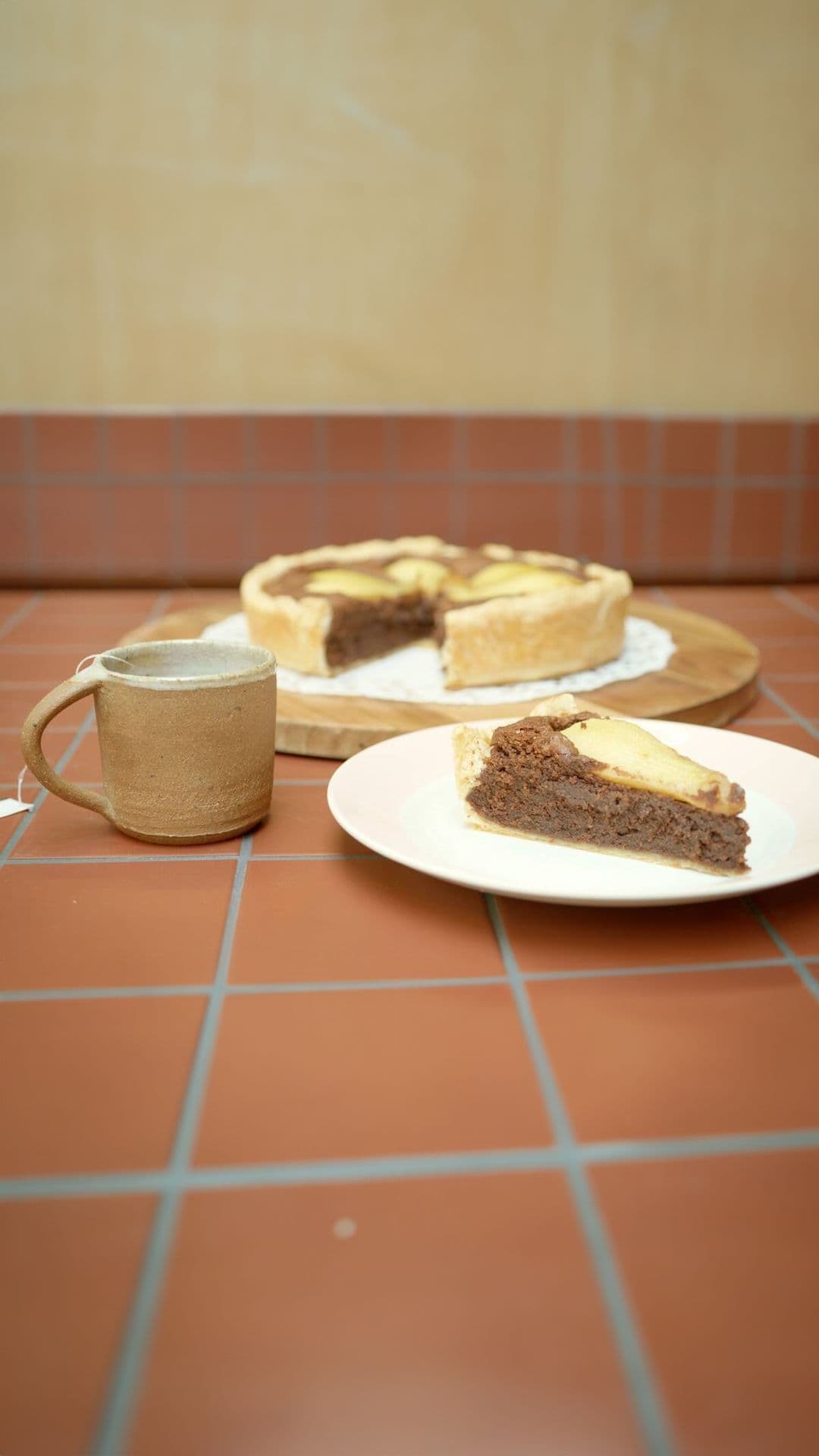 Gember-chocoladetaart met peer