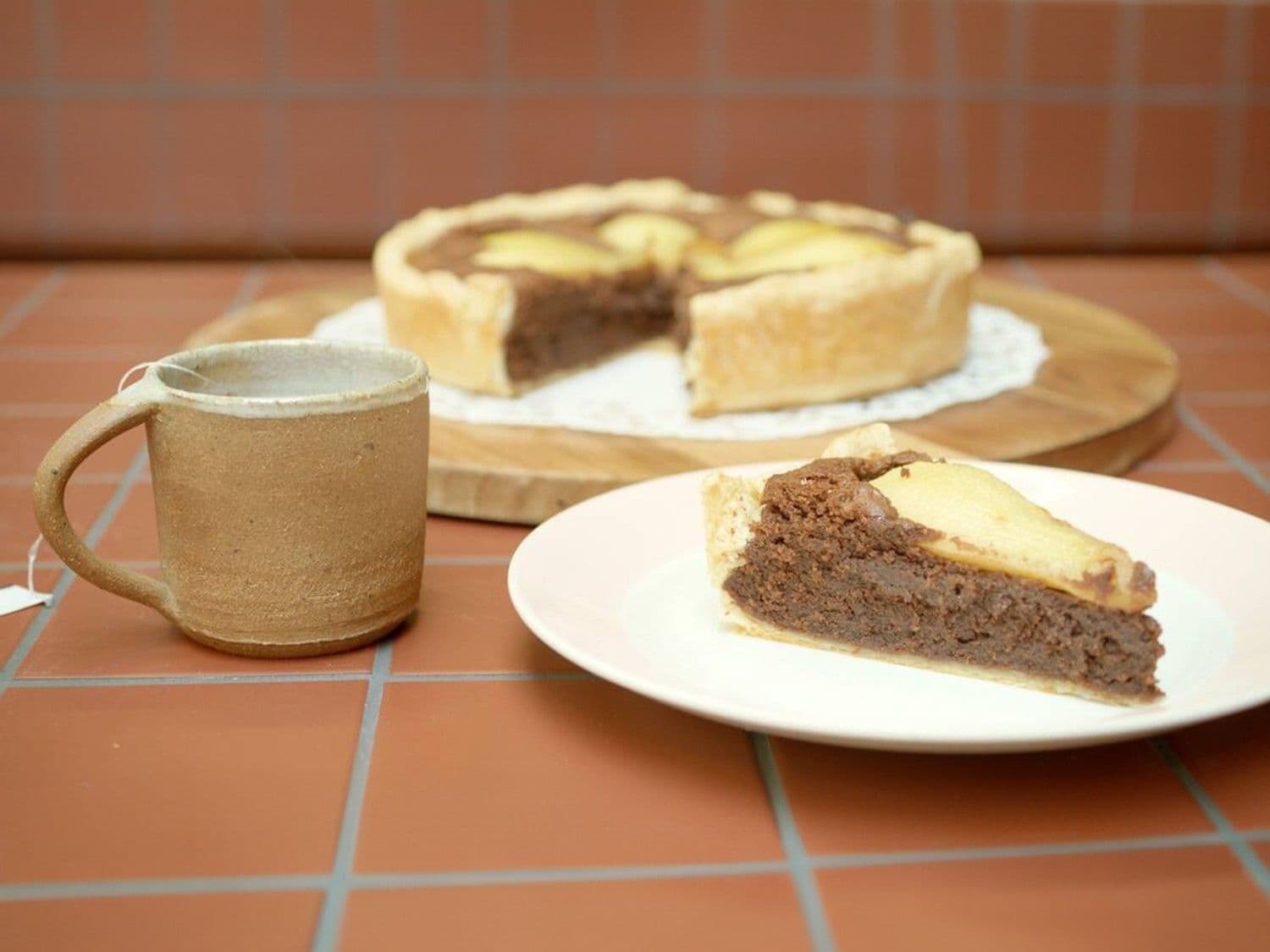Gember-chocoladetaart met peer