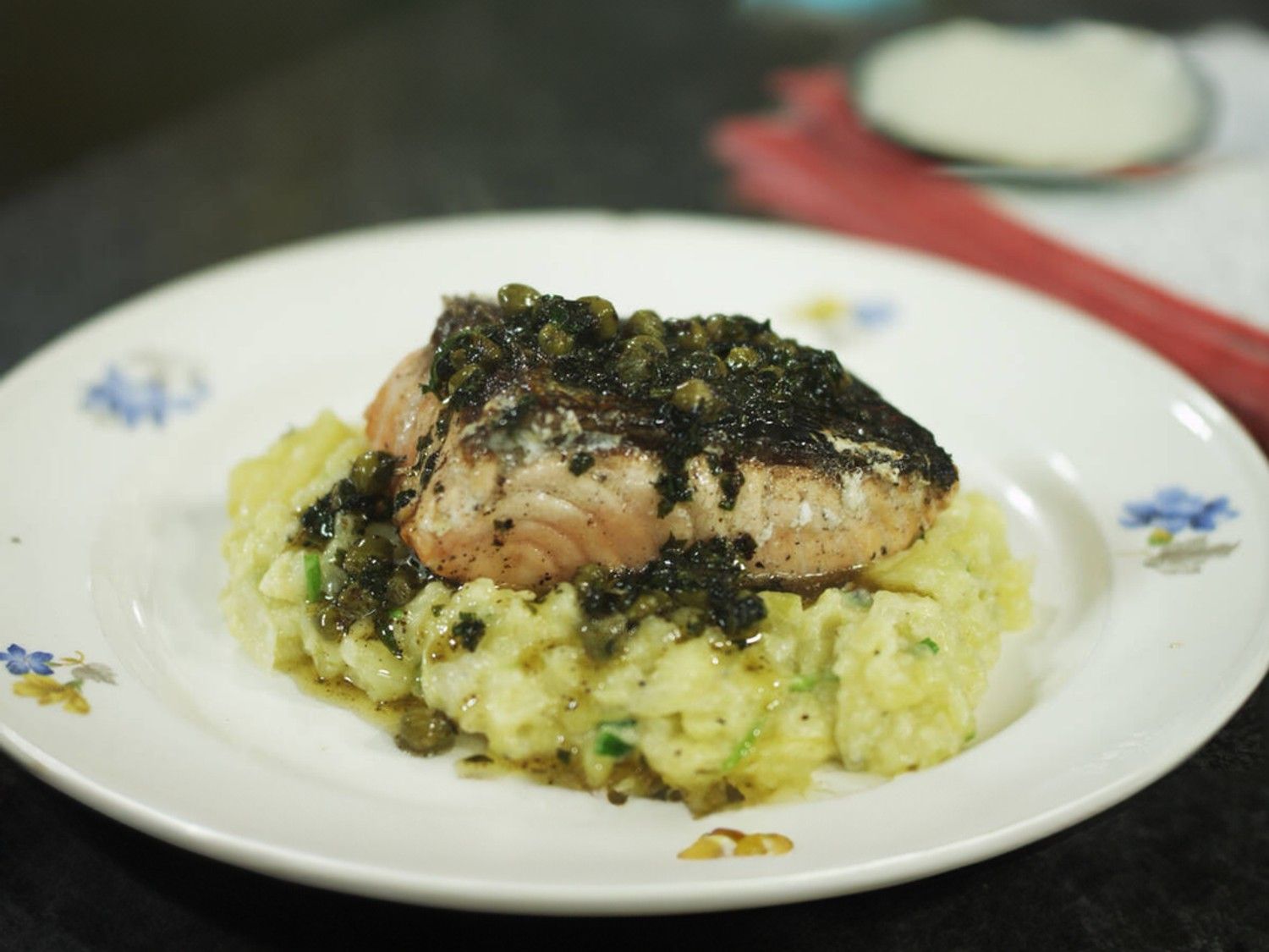 Zalm met spitskool