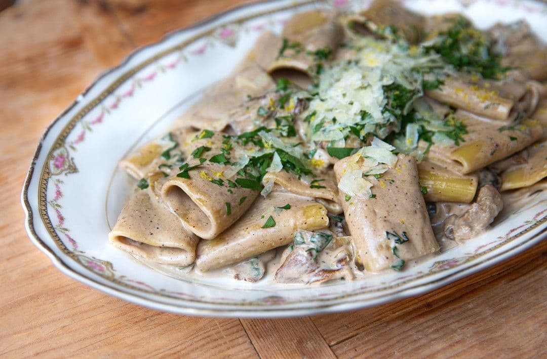 Paccheri met champignons